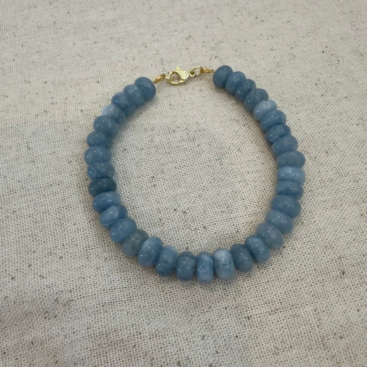 Ripped Blue Jeans Chunky Beaded Bracelet