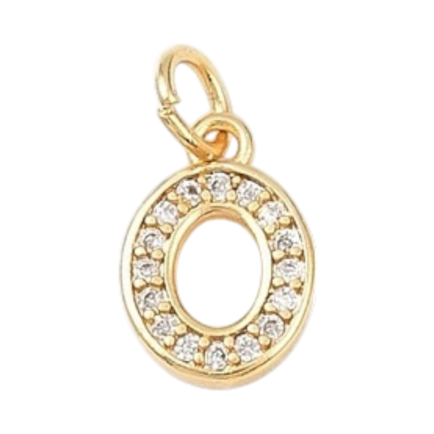 gold rhinestone number charm