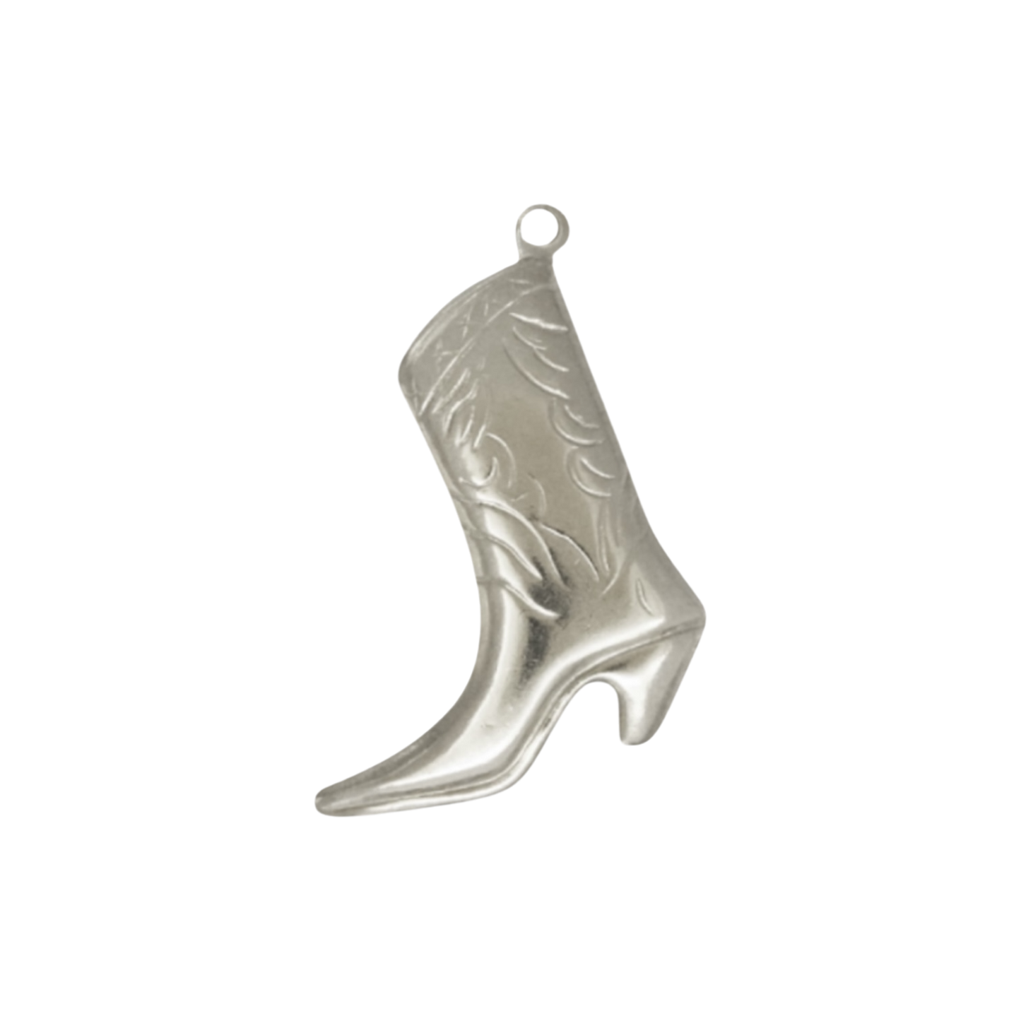 silver cowboy boot charm (large)