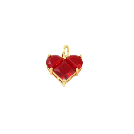 red heart gem charm