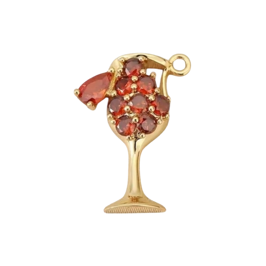 gold and red cocktail charm