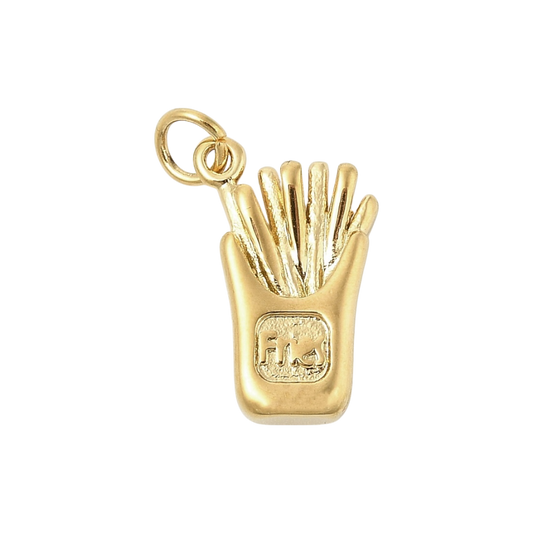 french fries charm (gold)