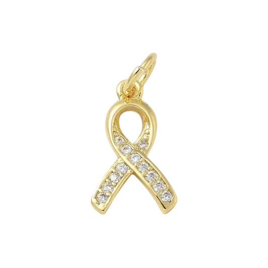 gold ribbon charm