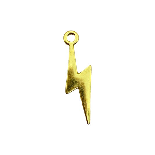 gold lightning bolt charm (big)
