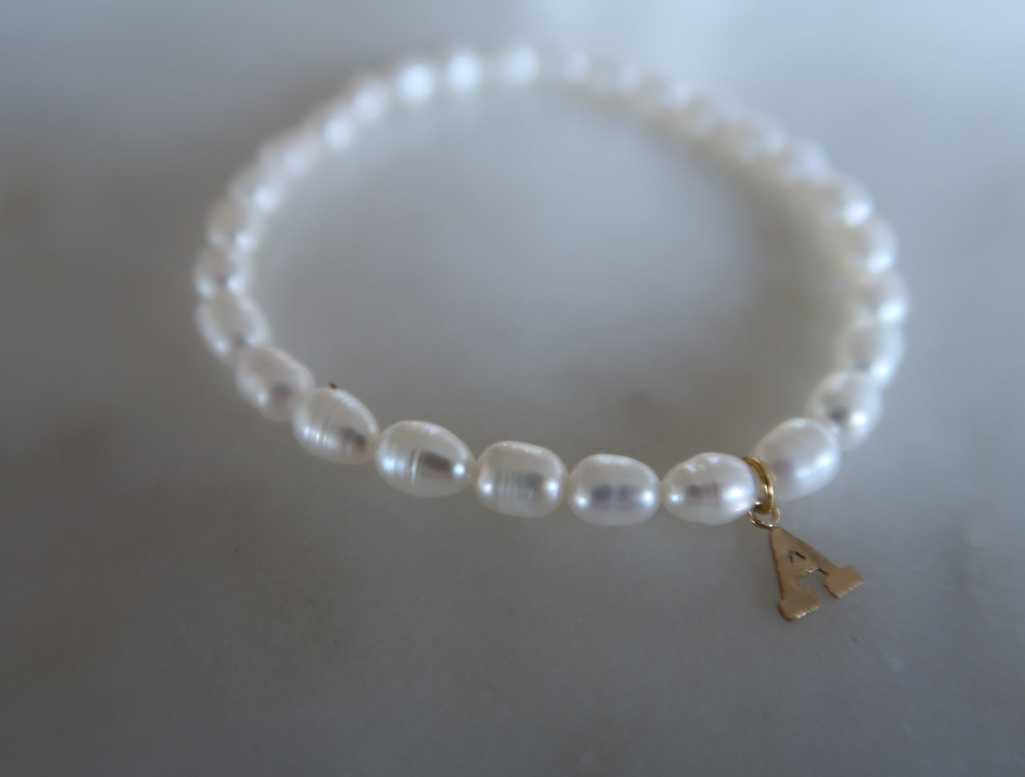 pearl initial bracelet