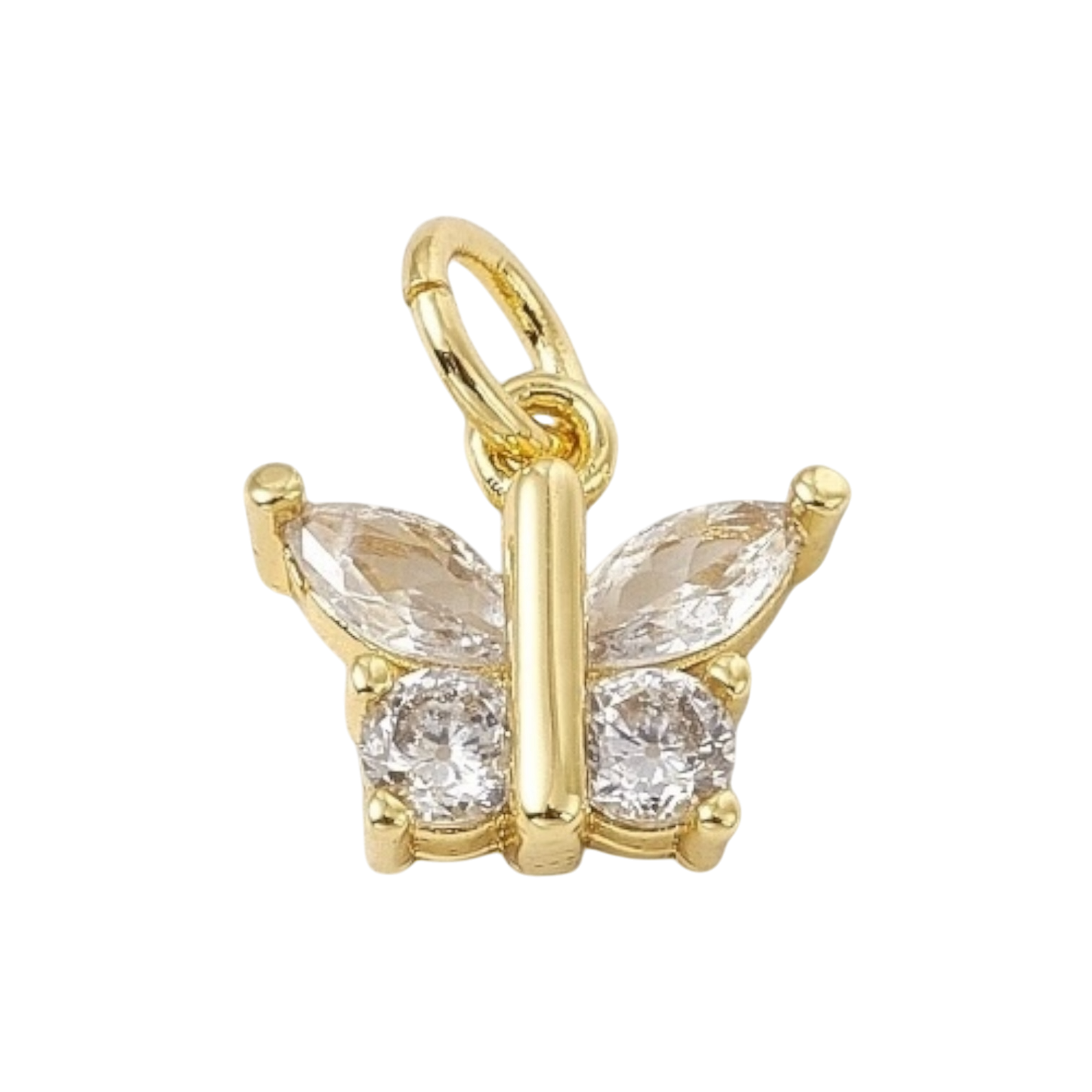 gold and clear butterfly charm