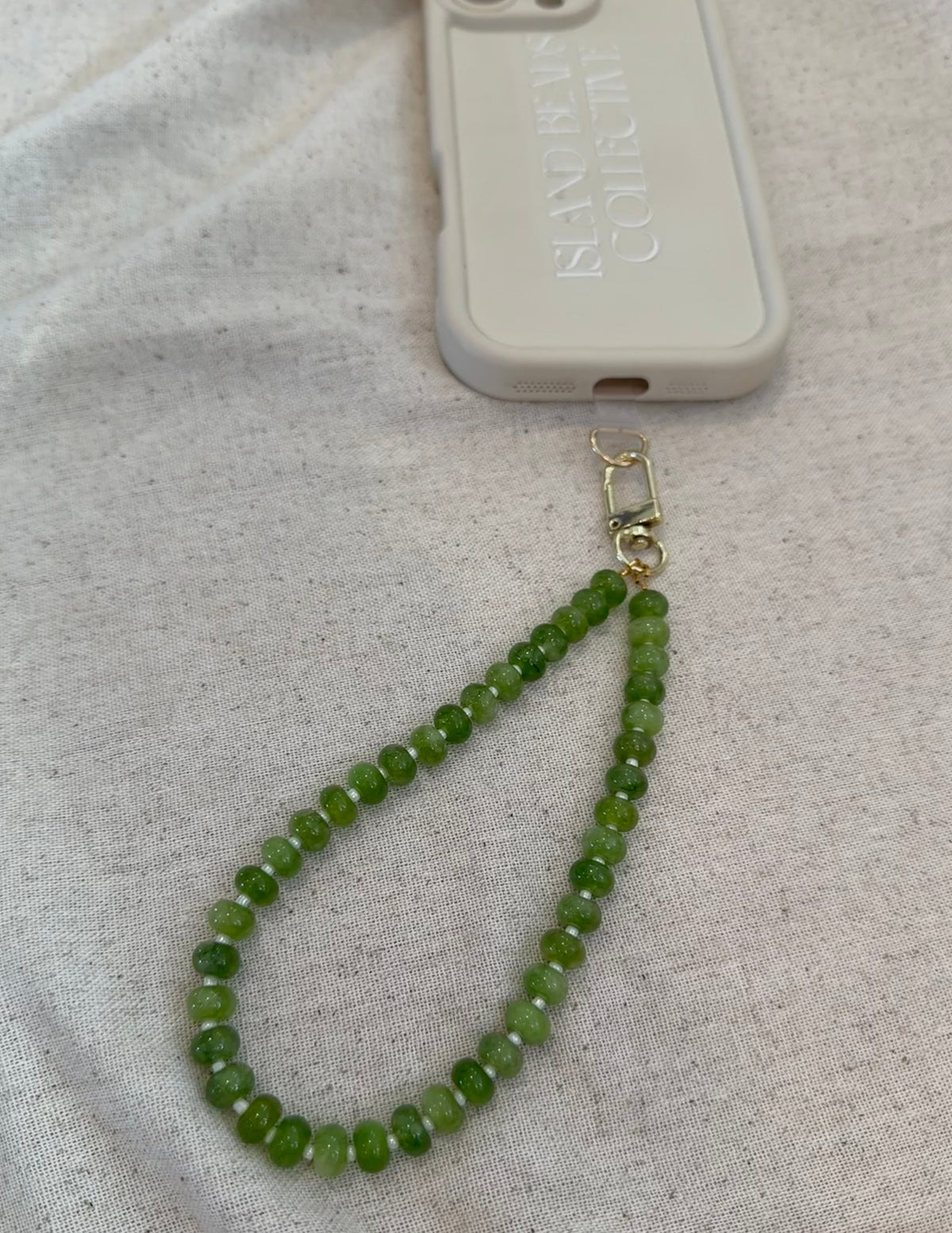 beaded phone charm (woodland)