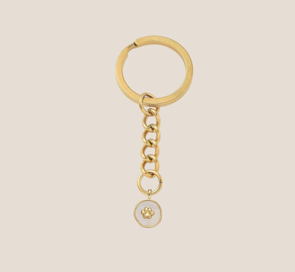 IBC X PAWS white pendant keychain