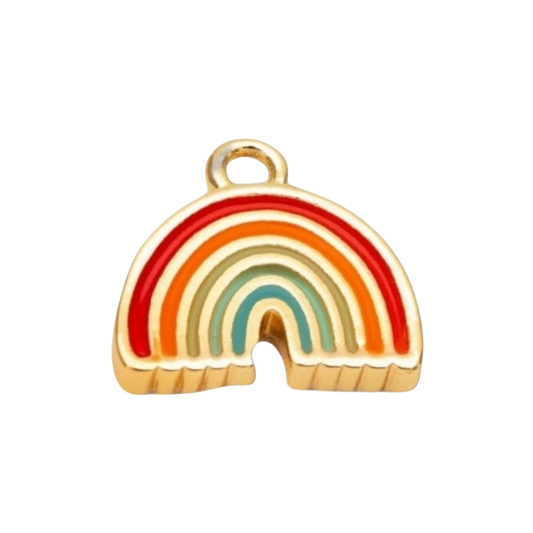 gold colorful rainbow charm
