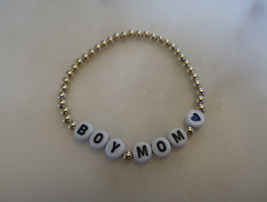 boy mom beaded bracelet