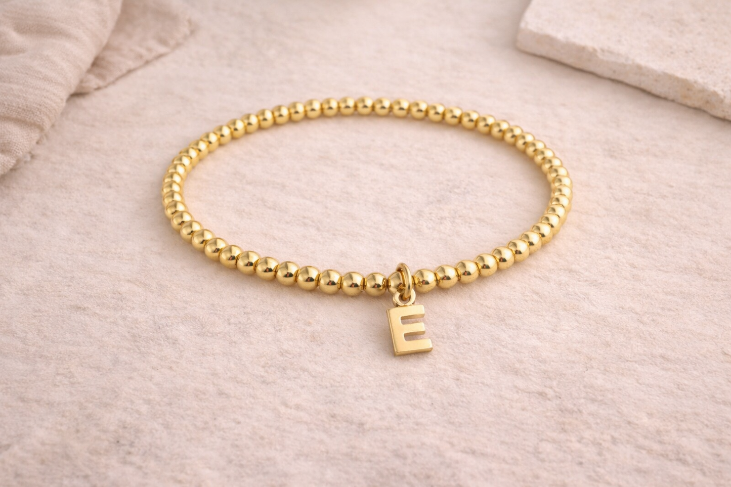 gold filled initial bracelet