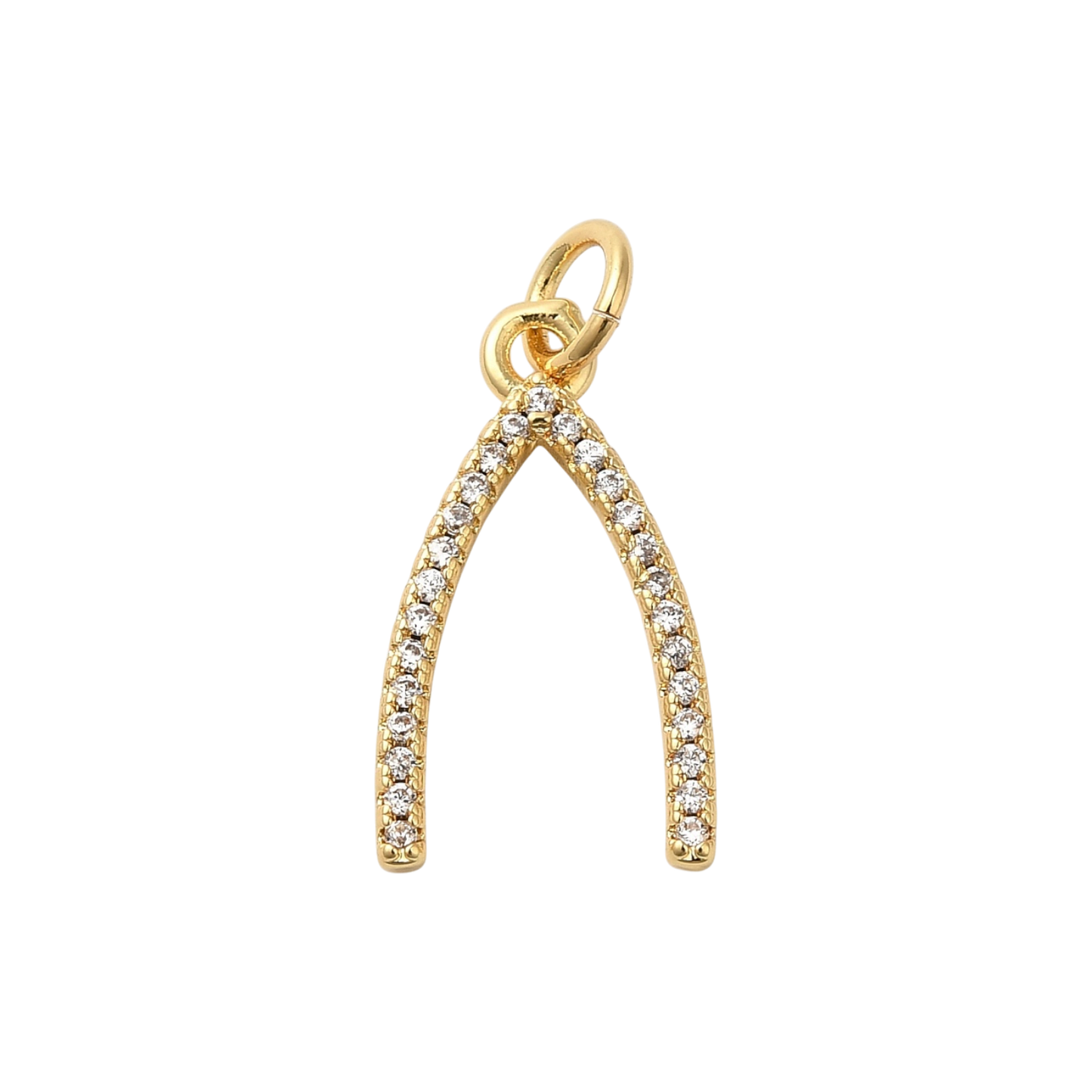 wishbone charm rhinestones