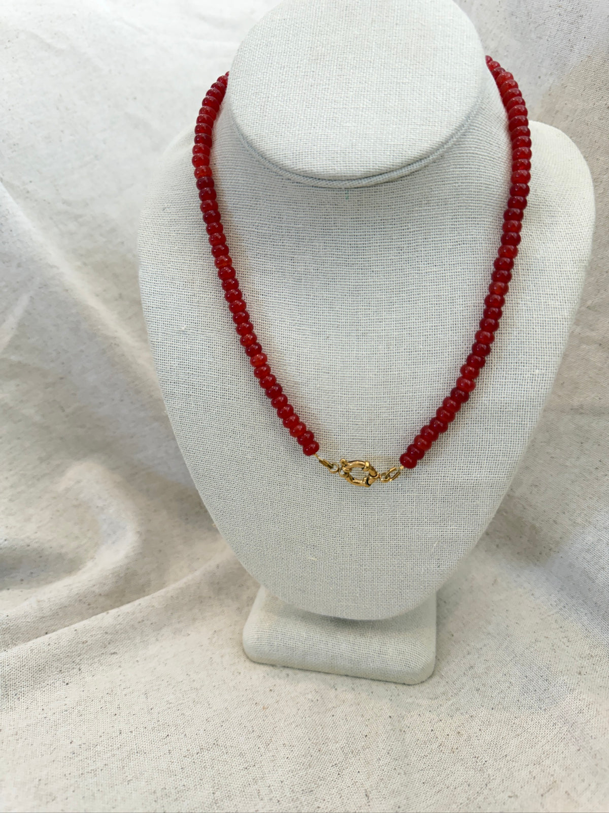 Burgundy Skinny Beaded Necklace