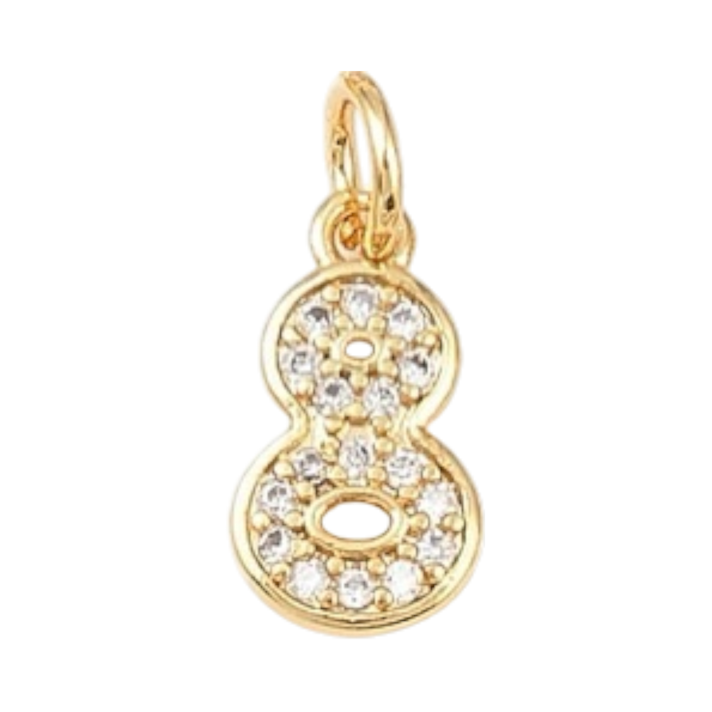 gold rhinestone number charm