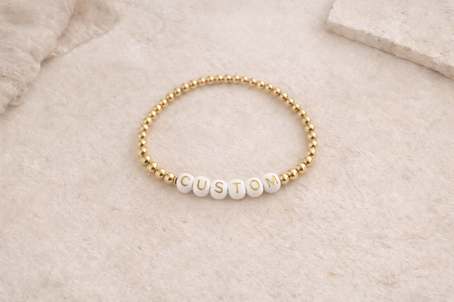 custom 14k gold filled beaded bracelet