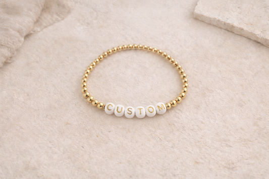 custom 14k gold filled beaded bracelet