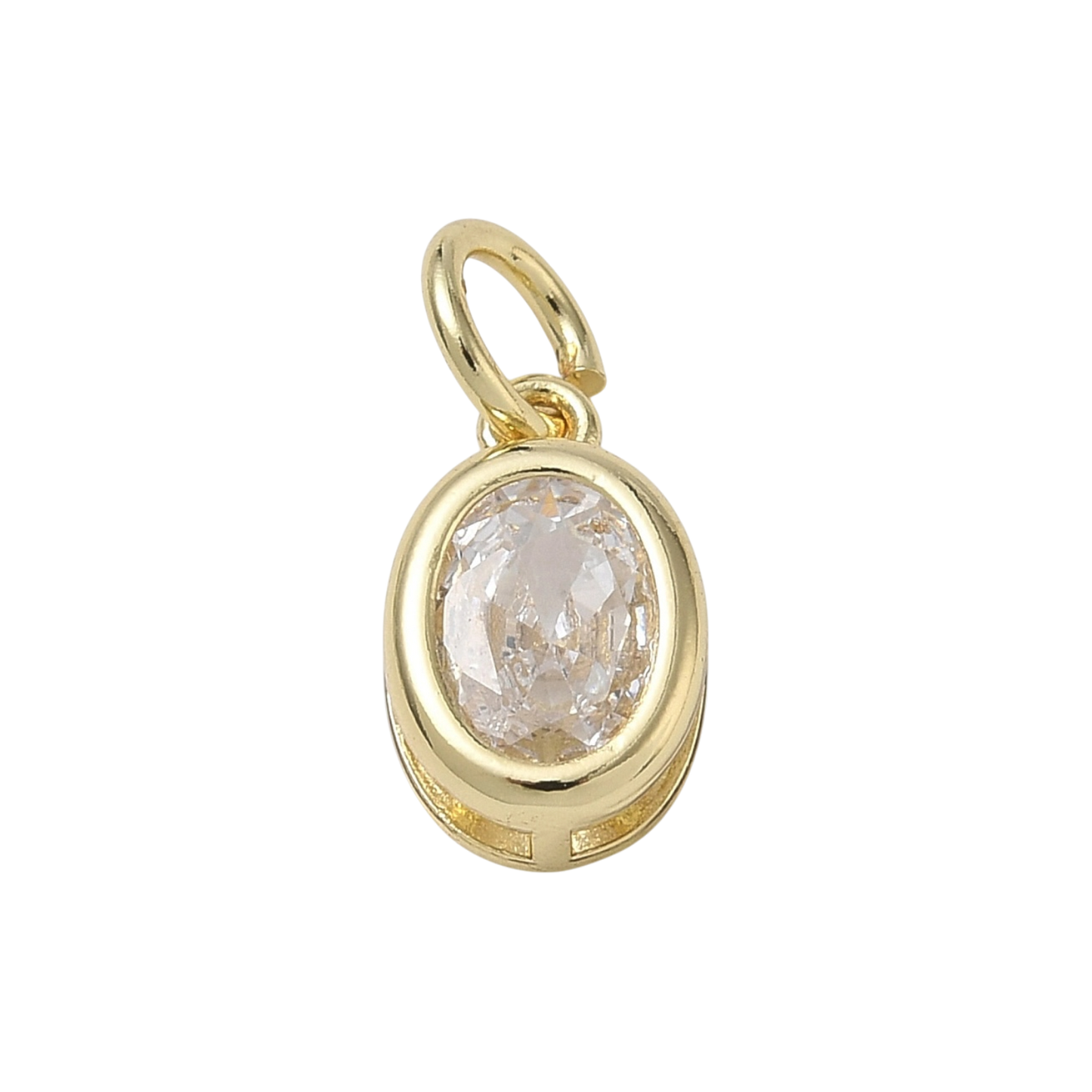 oval bezel cz charm