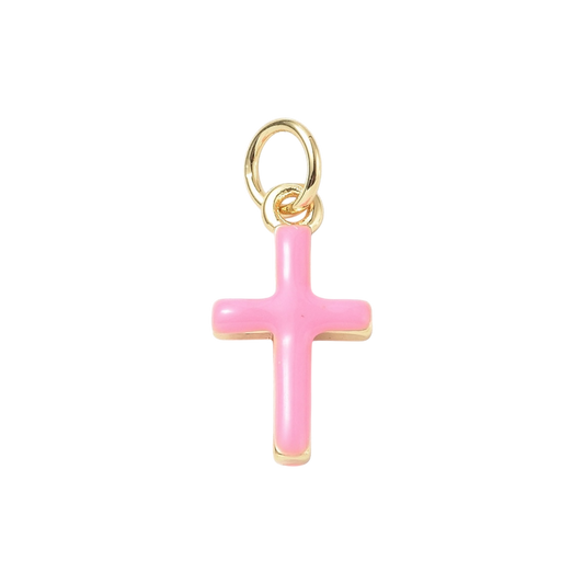 cross charm pink