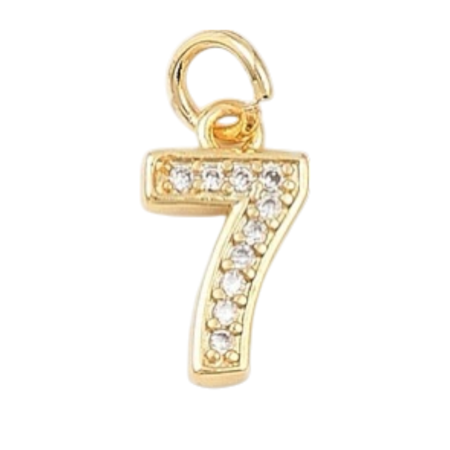 gold rhinestone number charm