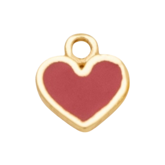 gold and red heart charm