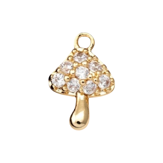mushroom rhinestone charm (clear)