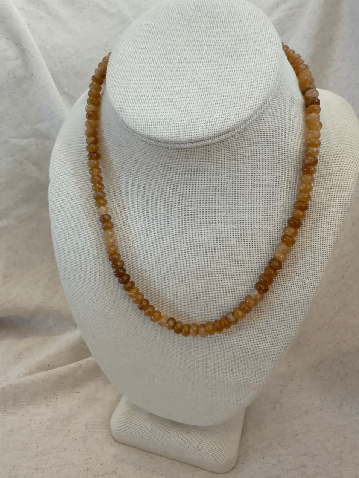 Caramel Brown Skinny Beaded Necklace