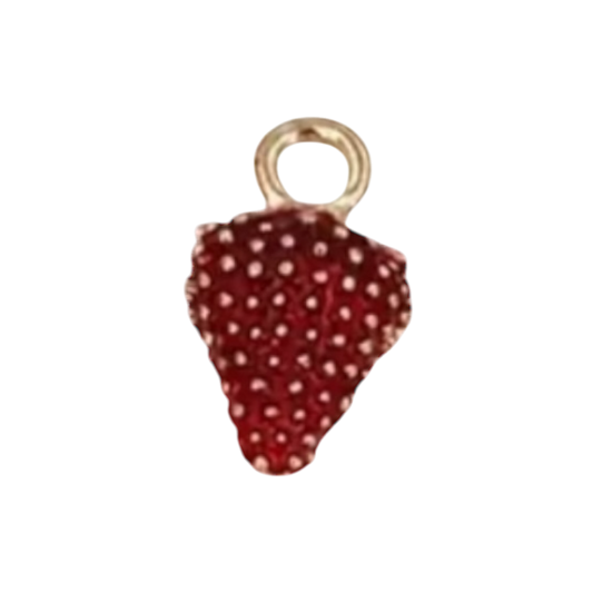 red strawberry charm (textured)