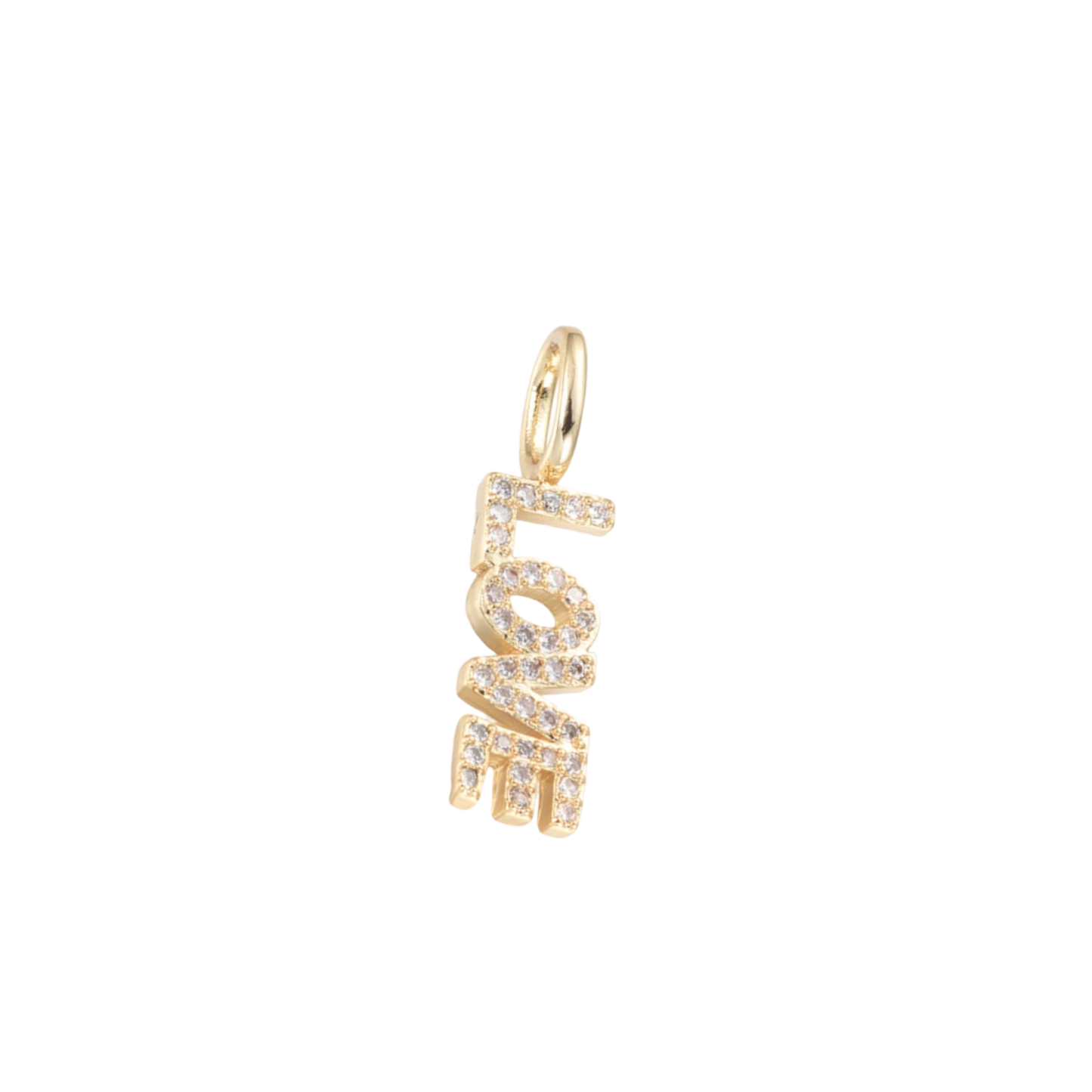 love charm gold rhinestone