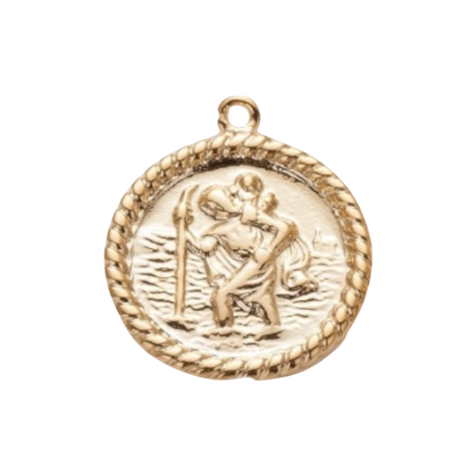 gold saint christopher charm