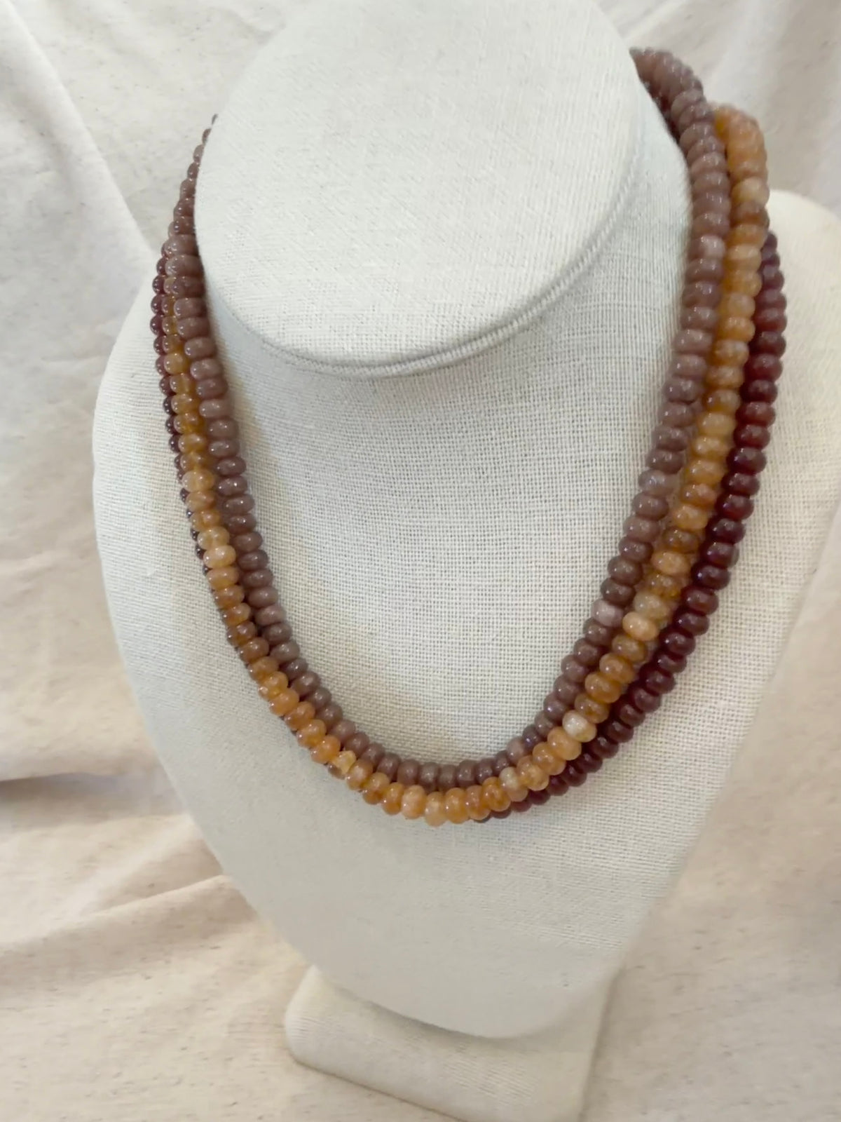 Dr Pepper Brown Skinny Beaded Necklace
