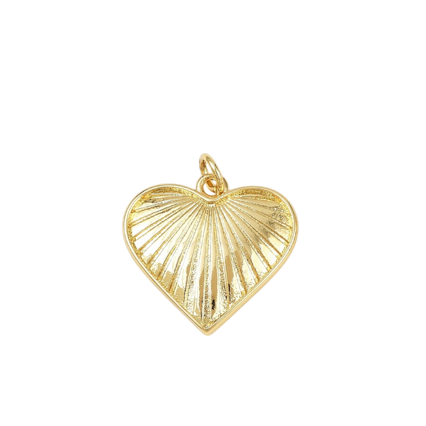 gold heart with lines charm