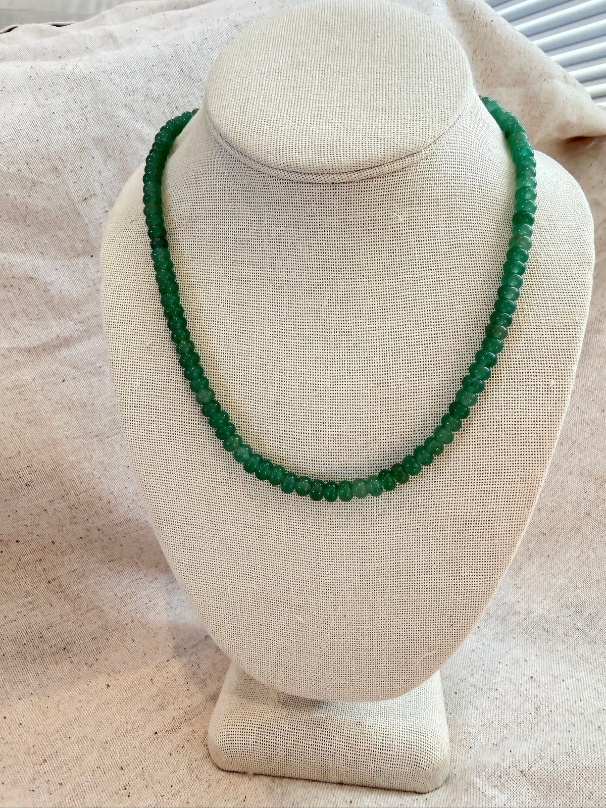 Jade Green Skinny Beaded Necklace