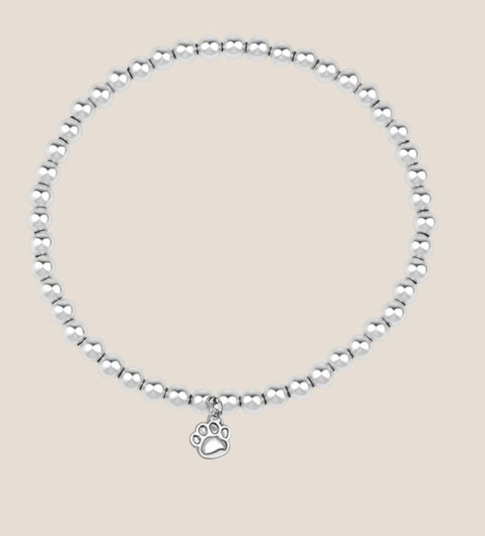 IBC X PAWS beaded bracelet (SILVER)