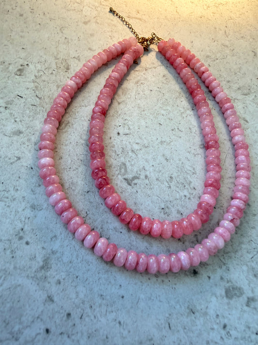 gumball pink mom + mini necklace