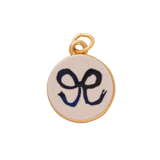 painted bow charm navy