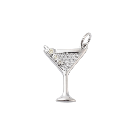 silver martini charm