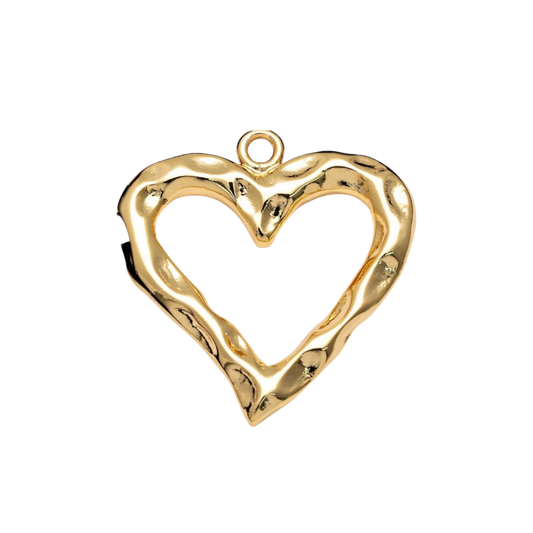 gold heart outline charm