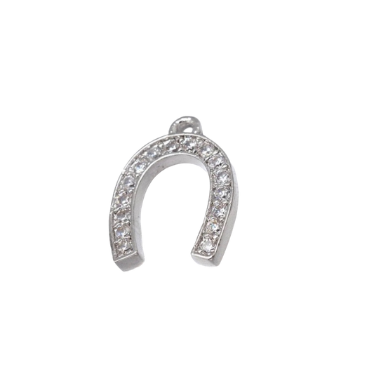 silver rhinestone horseshoe charm