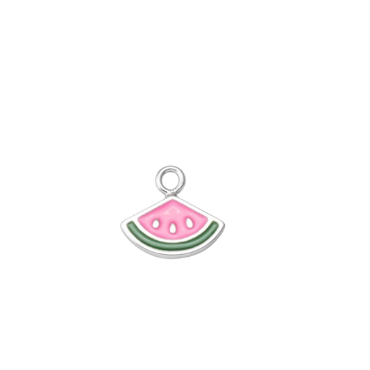 silver pink watermelon charm