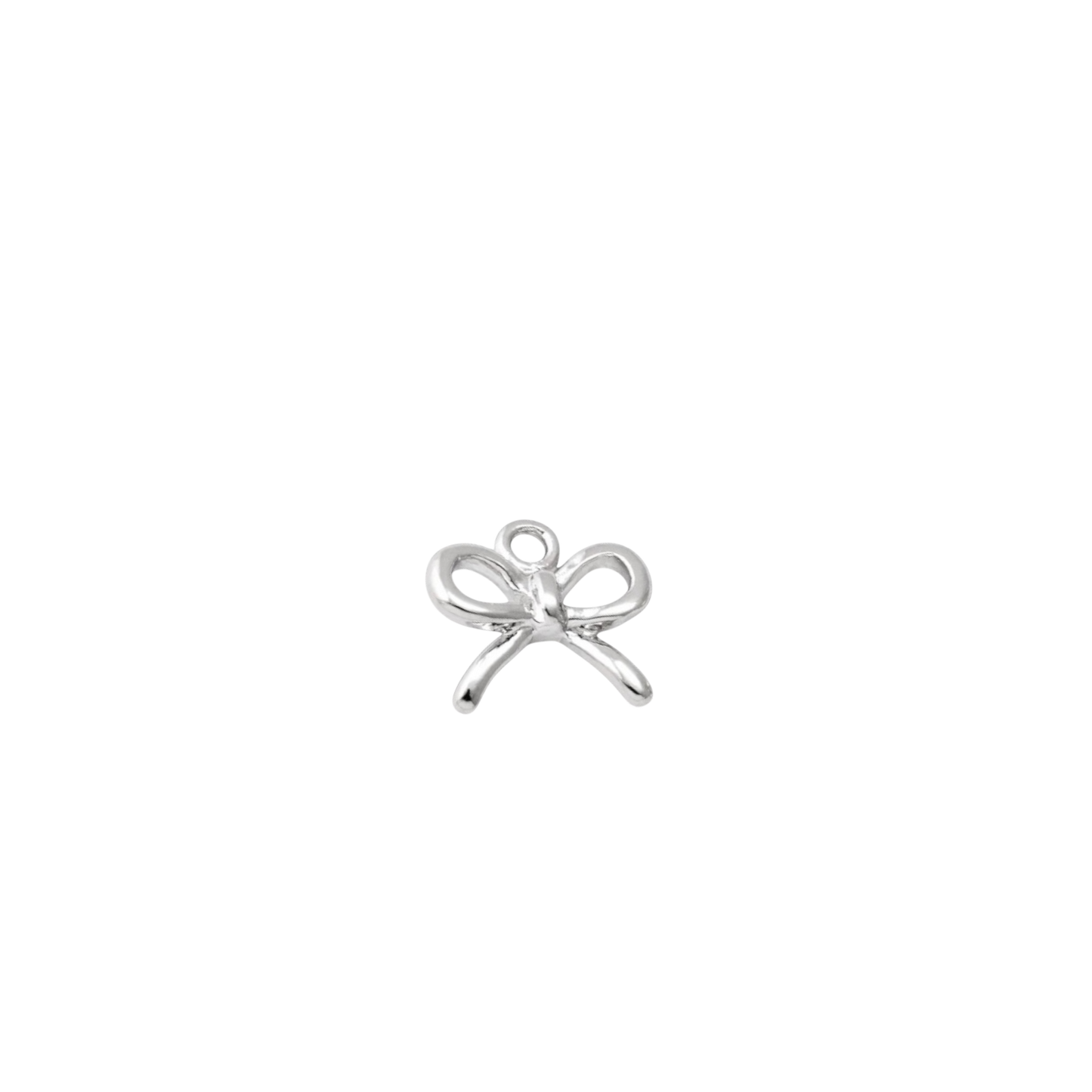 silver mini bow charm