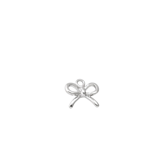 silver mini bow charm