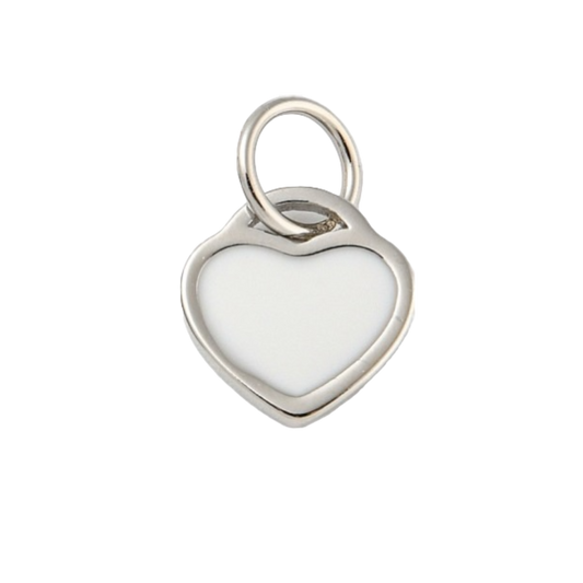 silver heart charm (white)