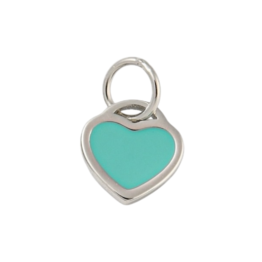 silver heart charm (tiffany blue)