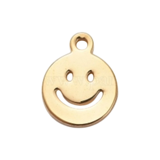 gold smiley face charm