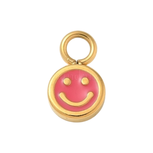 pink smiley face charm