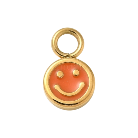 orange smiley face charm
