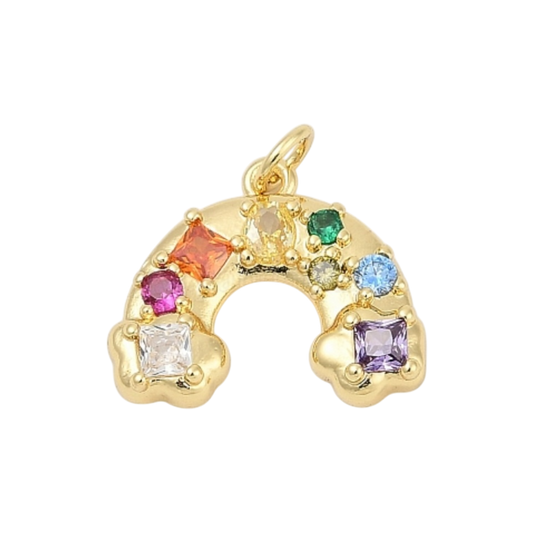 gold colorful rainbow charm