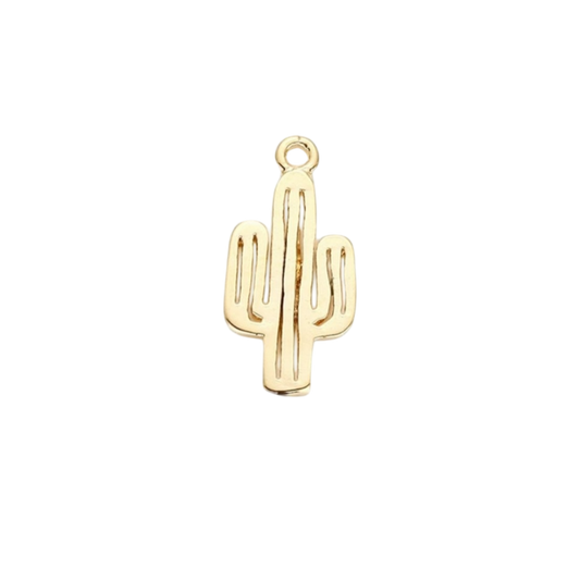 gold cactus charm
