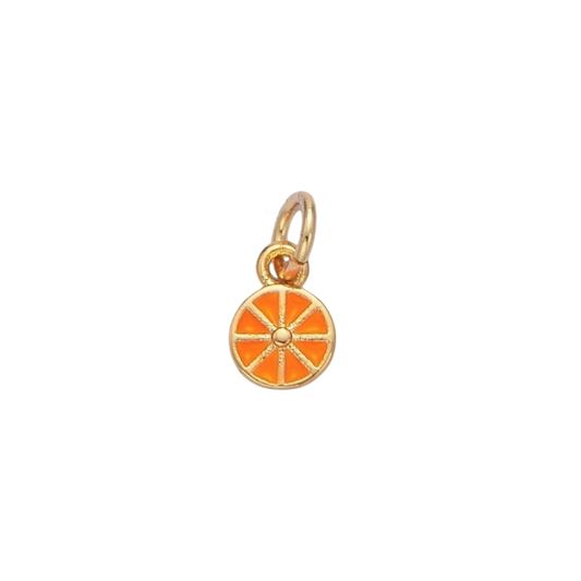 gold orange slice charm