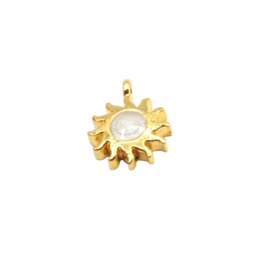gold and white sun charm (2)
